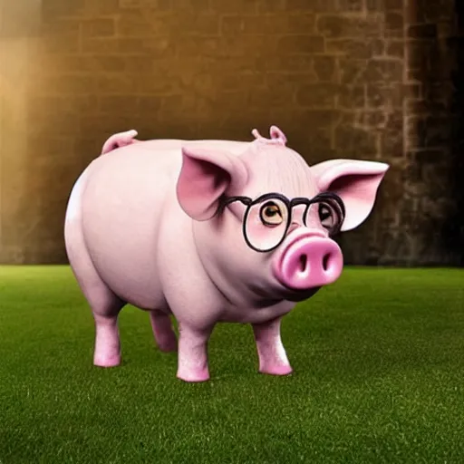 Prompt: harry potter as a pig, ultra realistic