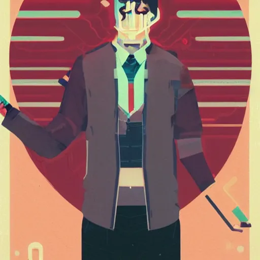 Image similar to genius nikola tesla profile picture by sachin teng, masterpiece, organic painting, matte painting, geometric shapes, hard edges, graffiti, street art by sachin teng