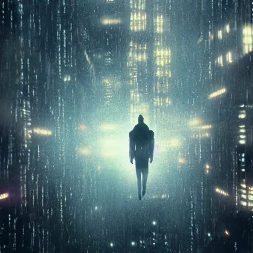 Image similar to blade runner style image of a giant baby