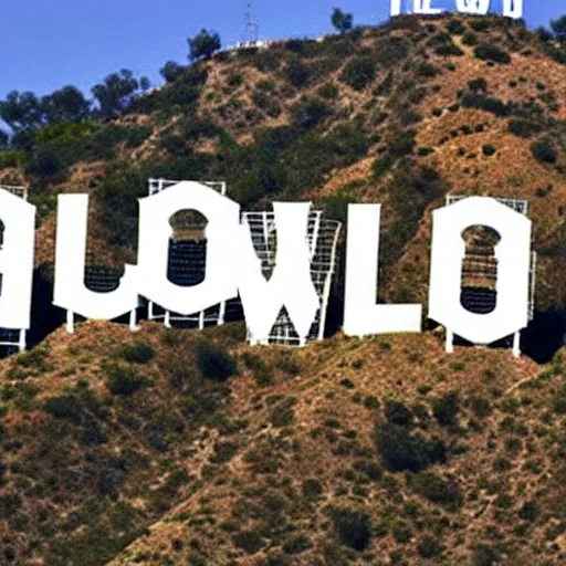 Image similar to The Hollywood sign, but the letters spell STABLEAI