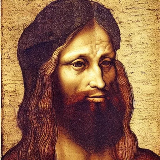 Image similar to A portrait of Gigachad by Leonardo da Vinci