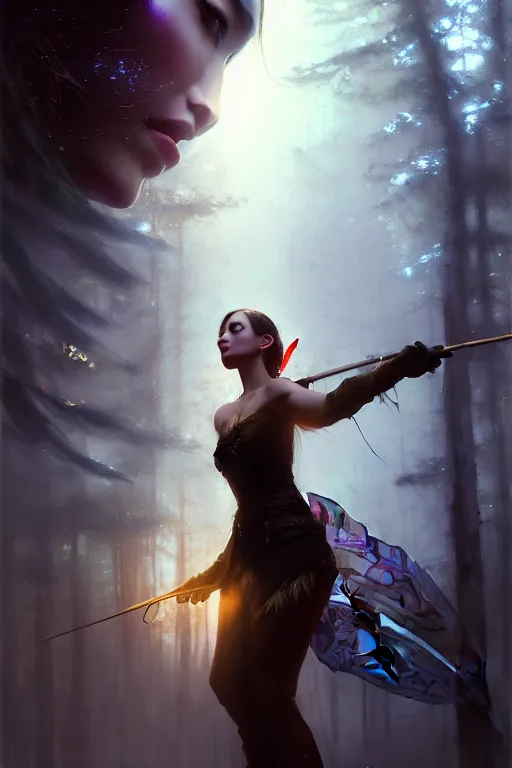 Image similar to cinematic shot of an epic portrait of a fairy dressed in military clothes, shiny skin, beautiful eyes, beautiful, small details, night setting, realistic poster with volumetric light from craig mallism, artgerm, jeremy lipkin and michael garmash, unreal engine, radiant light, detailed and complex environment, digital art, trends at art station, a masterpiece