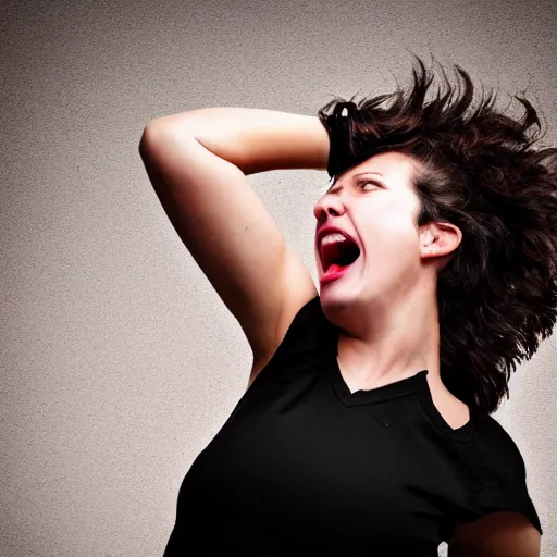 Image similar to shouting woman photo dramtic lighting