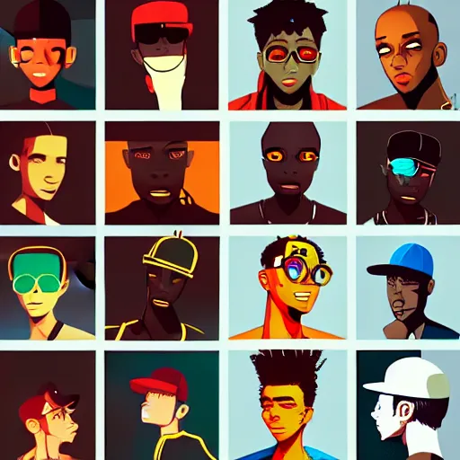 Image similar to 2 d character design, male rapper, vector art, digital art, portrait, 4 k, 8 k, sharp focus, smooth, illustration, concept art, music artist