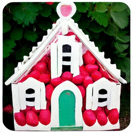 Prompt: a strawberry house