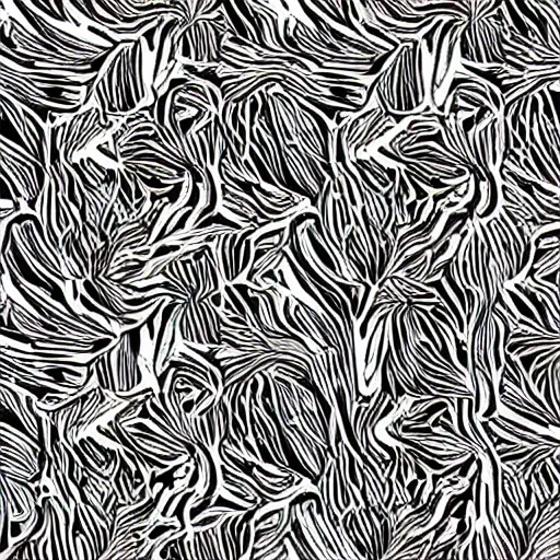 Prompt: coral patterns, black and white, texture, heightmaps, zbuffer