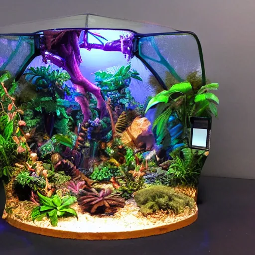 Prompt: iperrealistic diorama epic jungle prism lightining by sat