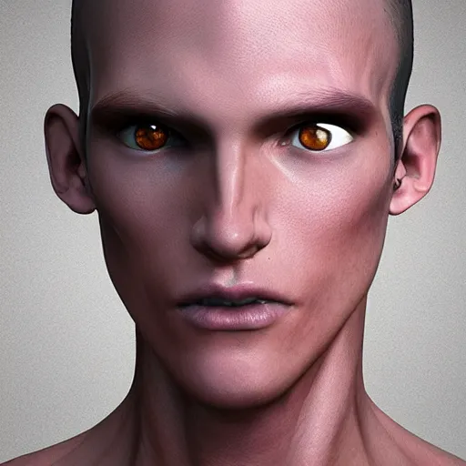 Prompt: photograph of a beautiful and handsome transhuman creature, young, male, realistic, detailed, hyper realistic