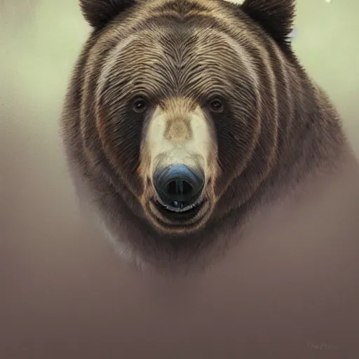 Image similar to realistic bear playing broken lines electric triangle domra, realistic portrait, symmetrical, highly detailed, digital painting, artstation, concept art, smooth, sharp focus, illustration, cinematic lighting, art by artgerm and greg rutkowski and alphonse mucha