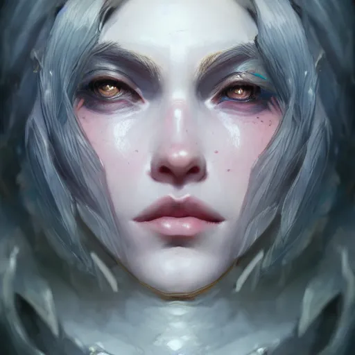 Image similar to league of legends portrait, au naturel, hyper detailed, digital art, trending in artstation, cinematic lighting, studio quality, smooth render, unreal engine 5 rendered, octane rendered, art style by klimt and nixeu and ian sprigger and wlop and krenz cushart.