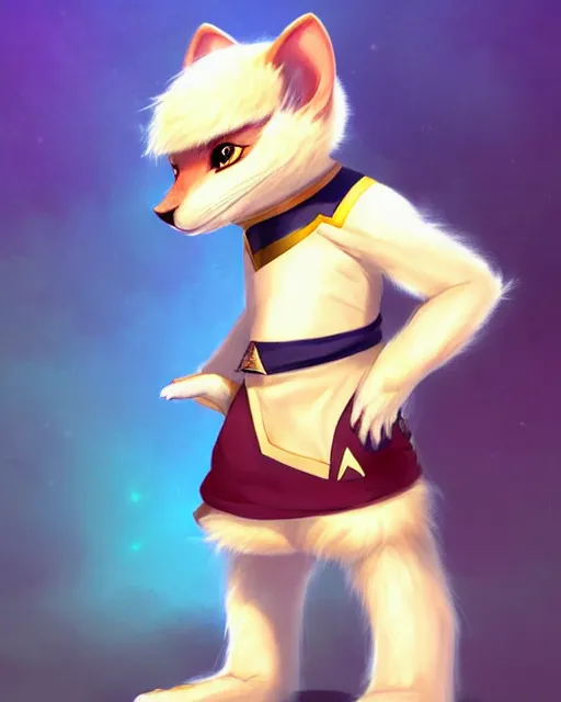 Image similar to character concept art of a cute young male anthropomorphic startrek furry | | cute - fine - face, pretty face, key visual, realistic shaded perfect face, fine details by stanley artgerm lau, wlop, rossdraws, james jean, andrei riabovitchev, marc simonetti, and sakimichan, trending on artstation