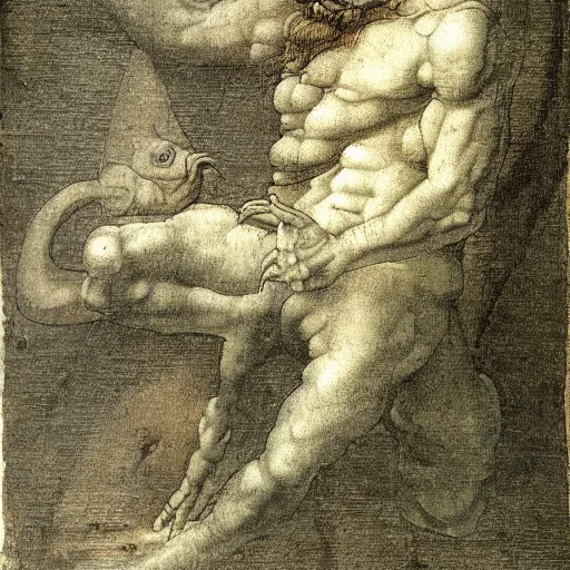 Image similar to devil painted by leonardo da vinci