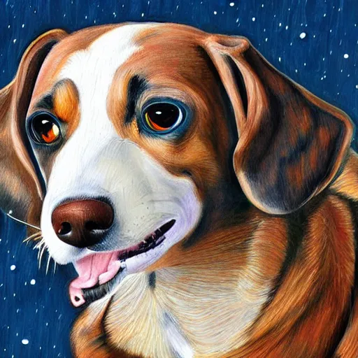 Image similar to ultra detailed painting of a dog