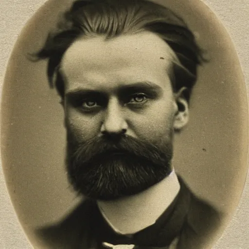 Image similar to victorian photograph of unshaved geert wilders, 1 8 9 0 s photography, 1 9 0 0, realistic face, symmetrical face, studio photograph, grainy, edwardian, old photo