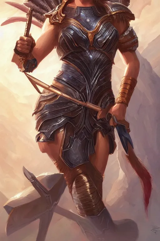 Image similar to amazon valkyrie athena, d & d, fantasy, portrait, highly detailed, headshot, digital painting, trending on artstation, concept art, sharp focus, illustration, art by artgerm and greg rutkowski and magali villeneuve