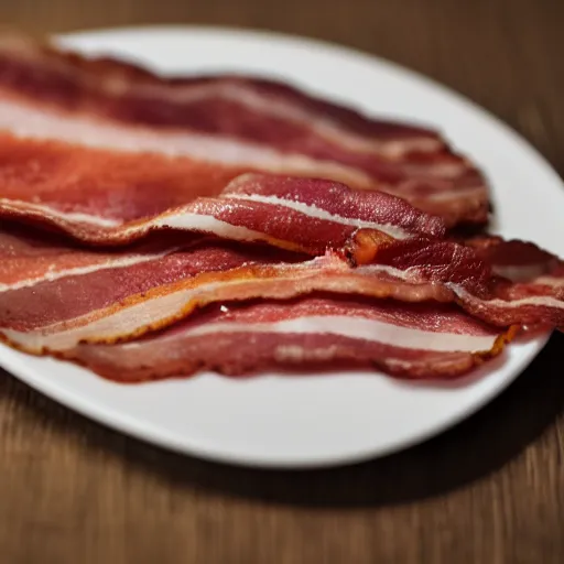 Prompt: photo of bacon, dslr, depth of field