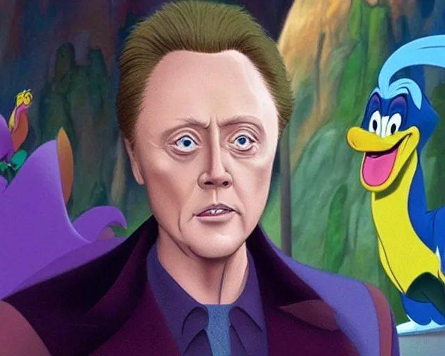 Prompt: Christopher Walken in Fantasia Disney animated film