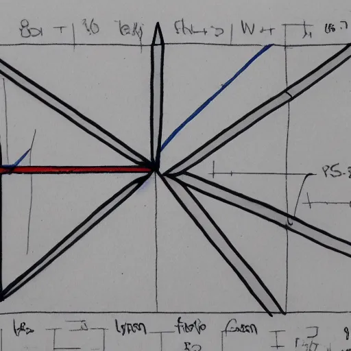 Image similar to schematic drawing of big chungus with pencils and triangle ruler lying next to the drawing