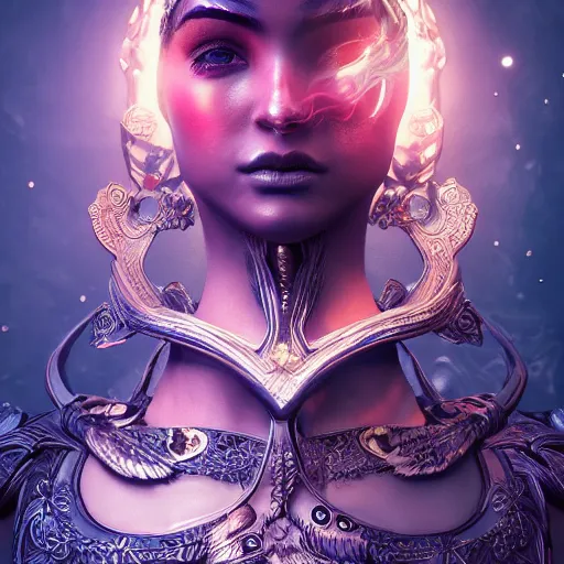 Prompt: portrait of moon sorceress, beautiful, attractive, glowing, ornate, jaw dropping, dynamic lighting, dark, menacing, intricate and detailed, 4 k octane render, age 2 0