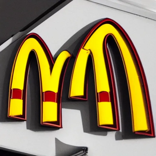 Image similar to eyebrows in the shape of the McDonalds logo, photorealistic, detailed