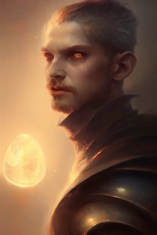 Image similar to concept art of sigismund dijkstra, fantasy art, highly detailed art, cinematic atmosphere, volumetric lighting, glow, trending on artstation, by wlop, by le vuong, by tom bagshaw by cd project red
