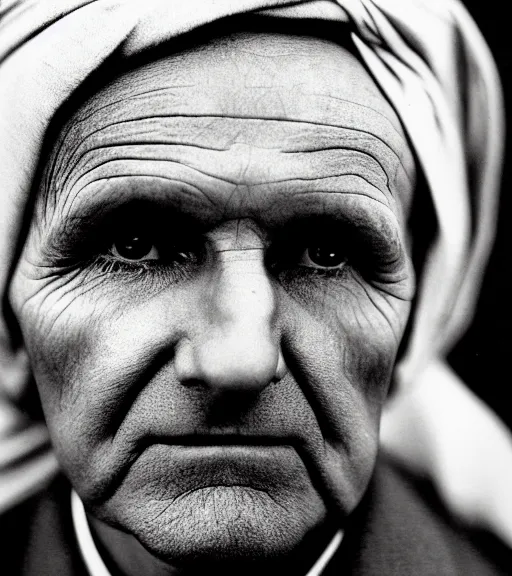 Image similar to portrait of president calvin coolidge as afghan man, green eyes and red scarf looking intently, photograph by steve mccurry