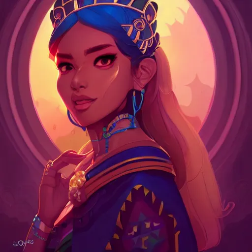 Image similar to a portrait of a beautiful aztec queen, art by lois van baarle and loish and ross tran and rossdraws and sam yang and samdoesarts and artgerm and saruei, digital art, highly detailed, intricate, sharp focus, Trending on Artstation HQ, deviantart, unreal engine 5, 4K UHD image