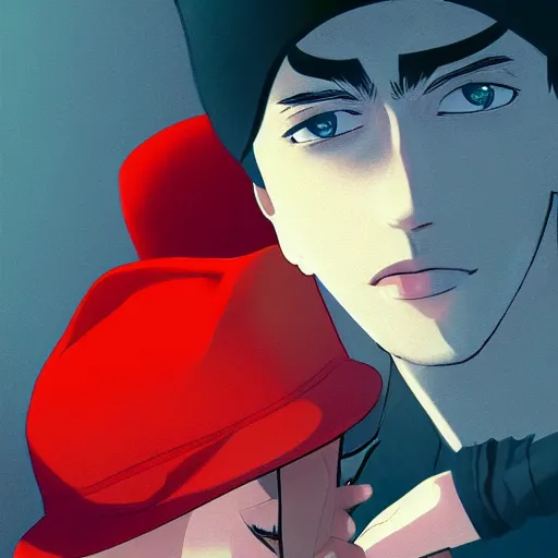 Prompt: J.D. Salinger as Holden Caulfield wearing that red hat, ambient lighting, 4k, anime key visual, lois van baarle, ilya kuvshinov, rossdraws, artstation