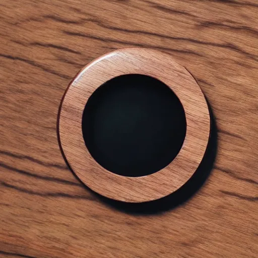 Image similar to lens aperture blades made of walnut wood. minimal. dramatic lighting.