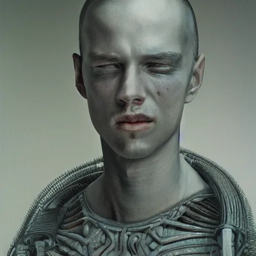 Image similar to portrait of yegor prosvirnin, photo - realistic, color image, 2 k, highly detailed, by h. r. giger