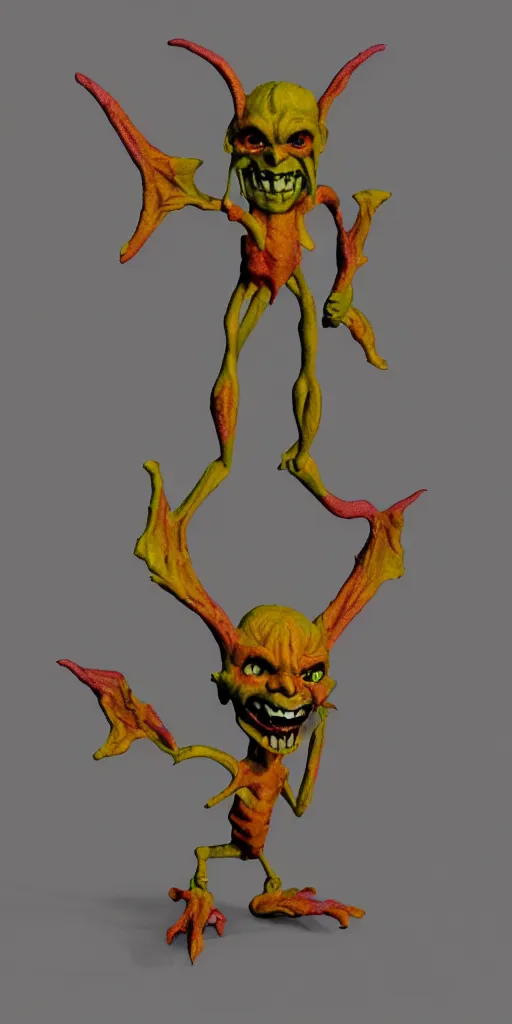 Prompt: malice yellow goblin doll psx rendered early 90s net art n64 3d 2002