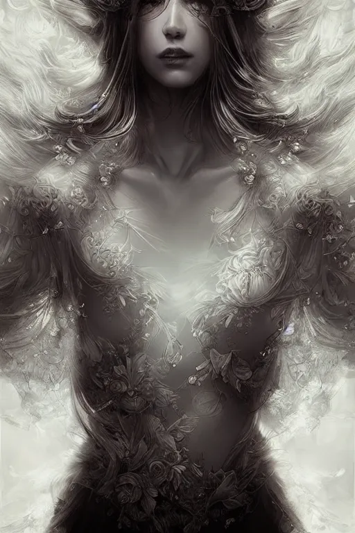 Prompt: Ethereal Wolf, intricate detail, ornate, conceptual art, soft light, dynamic, art by artgerm