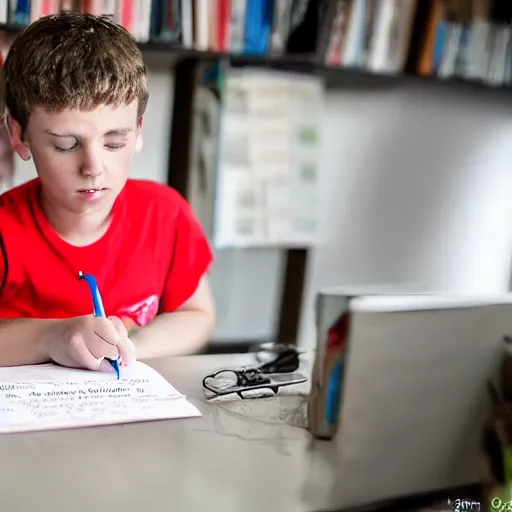 Prompt: Ethan Smith writing his next guide, (EOS 5DS R, ISO100, f/8, 1/125, 84mm, postprocessed, facial features)