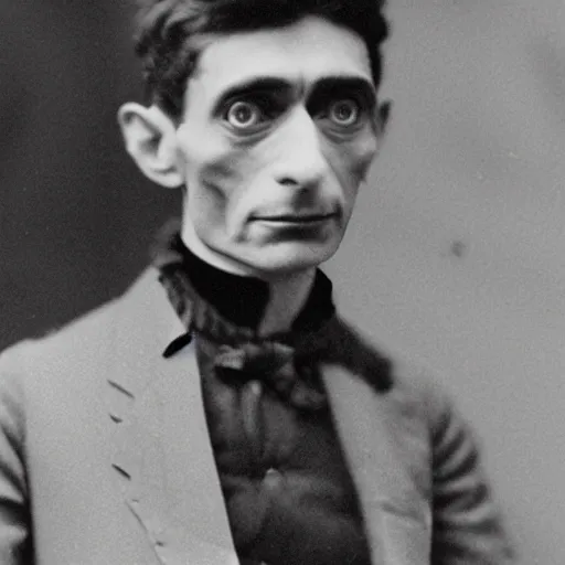 Image similar to franz kafka as a zombie, 19th century photography