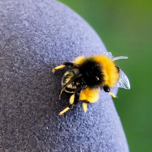 Image similar to a tiny bumblebee wearing a cool hat