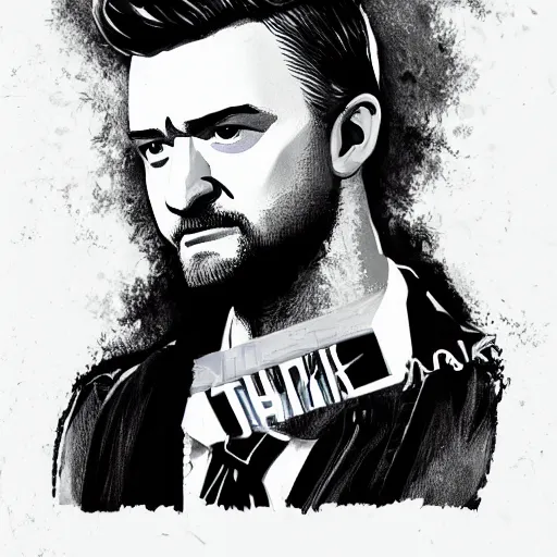 Image similar to justin timberlake as they live, portrait, artstation