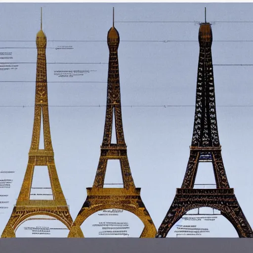 Image similar to rejected designs for the eiffel tower