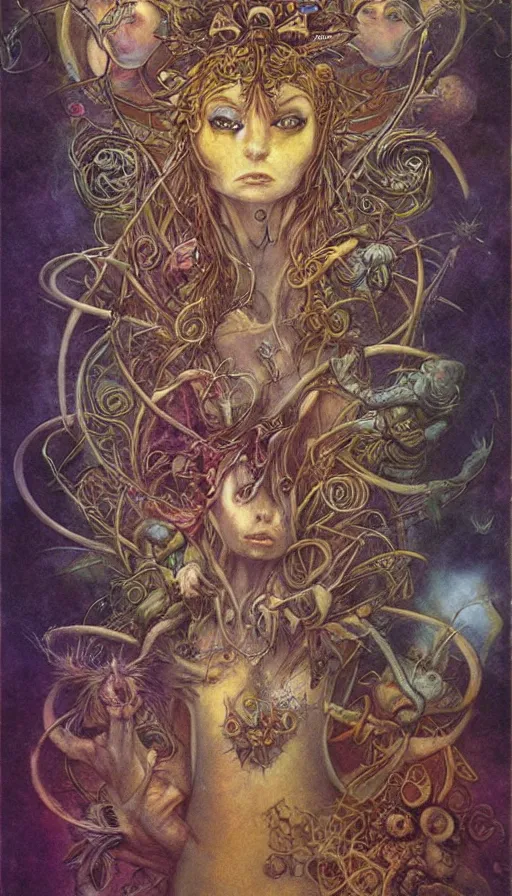 Image similar to psytrance artwork, by brian froud