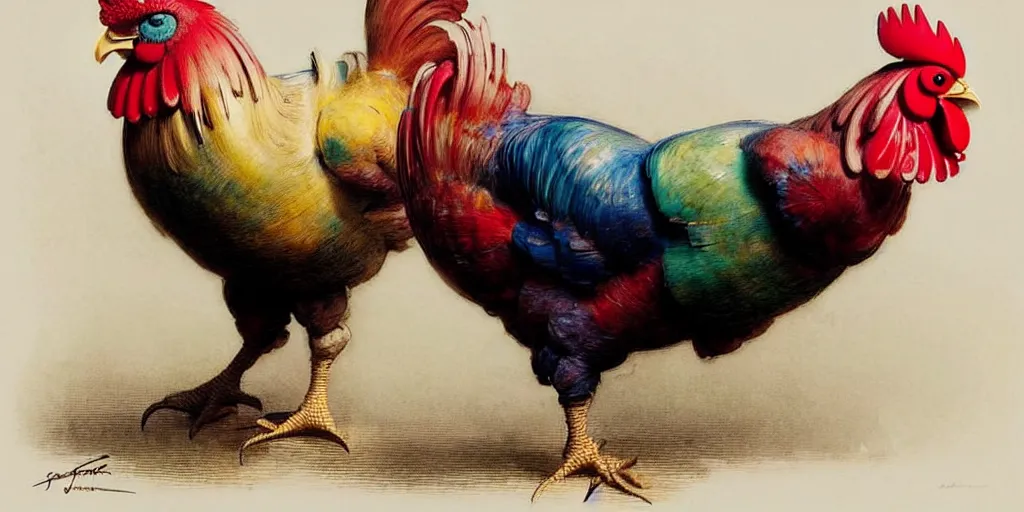Prompt: ( ( ( ( ( 1 9 5 0 s retro future robot rooster. muted rainbow colors. ) ) ) ) ) by jean - baptiste monge!!!!!!!!!!!!!!!!!!!!!!!!!!!!!!