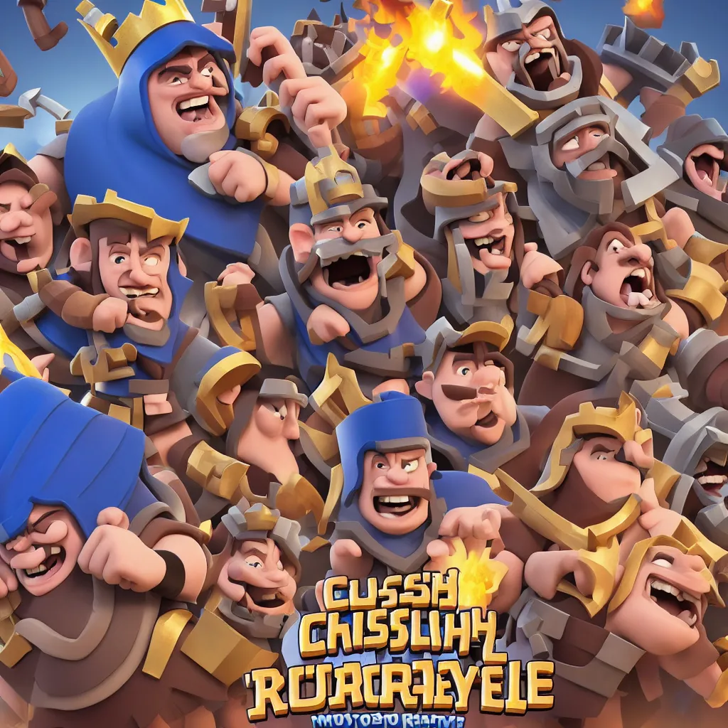 Prompt: movie poster for clash royale, a mobile game by supercell oy