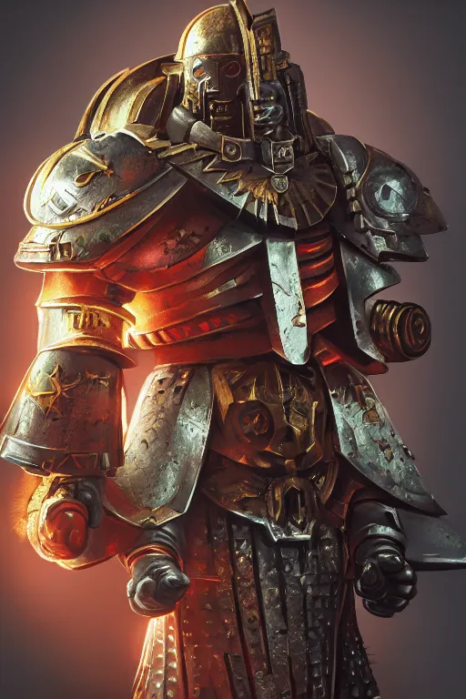 Image similar to armor portrait heros warhammer 4 0 k horus heresy fanart - the primarchs emperor by johannes helgeson animated with vfx concept artist & illustrator global illumination ray tracing hdr fanart arstation zbrush central hardmesh 8 k octane renderer comics stylized