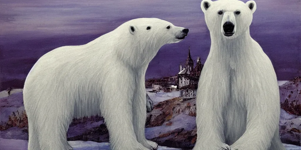 Prompt: saint polar bear, religious art