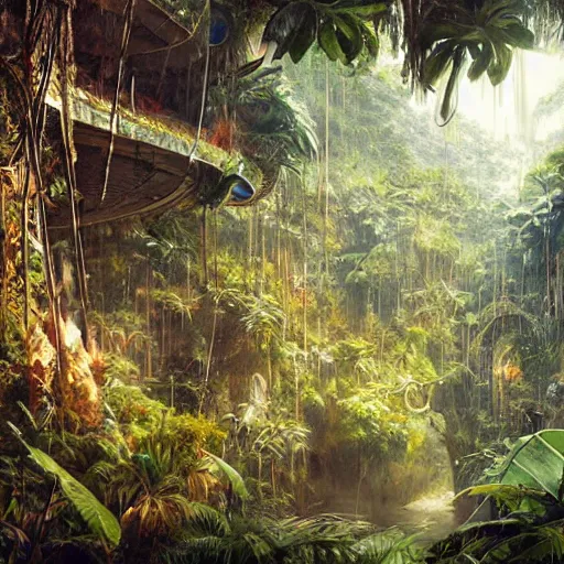 Image similar to epic, ultra detailed, hyper - real alien jungle by greg rutkowski inside salvador dali