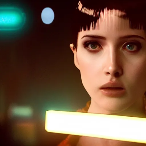 Prompt: joi from blade runner 2 0 4 9 as a hologram