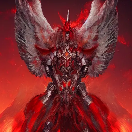 man - unicorn hybrid red angel - wings, stunning, | Stable Diffusion ...