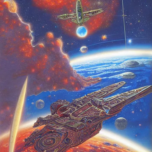 Prompt: Liminal space in outer space by Jeff Easley