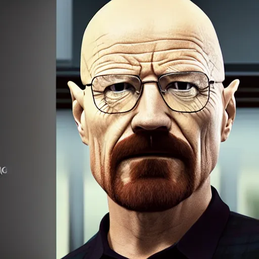 Prompt: Walter White, Burger king manager, 4k