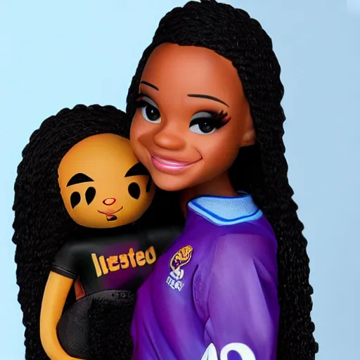 Prompt: kyla pratt meets lionei messi, accurately detailed