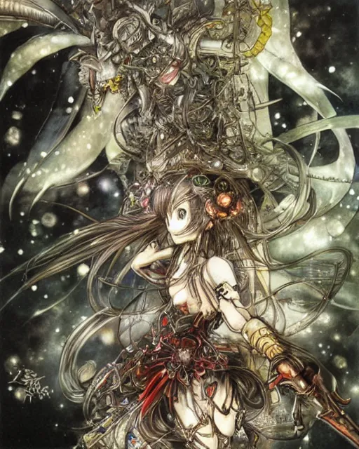 Image similar to artwork by Yoshitaka Amano