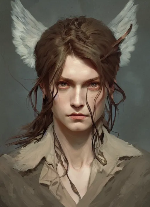 Image similar to asymmetrical!! portrait of a snufkin with angel wings in the style of, demon art, intricate, elegant, highly detailed, digital painting, artstation, biolusence, concept art, smooth, sharp focus, illustration, art by artgerm and greg rutkowski and alphonse mucha, horizon zero dawn 8 k